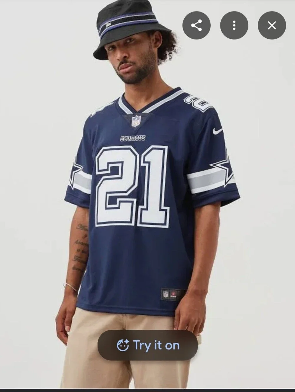 Nike Men’s Dallas Cowboys #21 Navy Vapor Limited Football Jersey, Size M